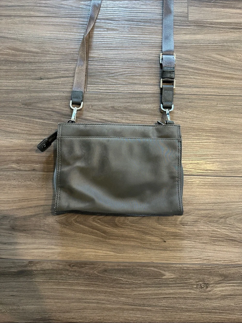 Michael Kors Grey Nylon Crossbody with Front Zip